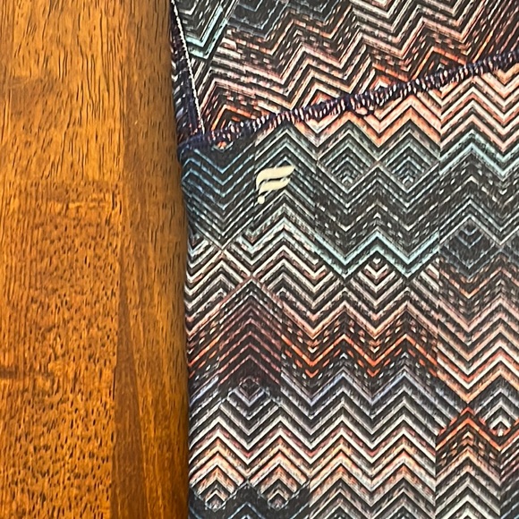 FABLETICS 7/8 Leggings with Blue-Purple-Pink Zig Zag Design - Picture 2 of 7